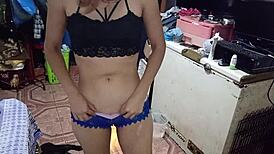 I surprised my husband with thongs to revive our love, but he fucked me hard until my ass hurt.