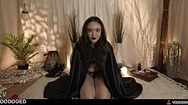 Witch Mistress Gets Magic Controlled With Voodoo Doll And Squirts