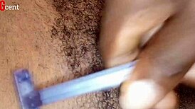 home made shaving turns into outdoor clothes ripping with german roommate