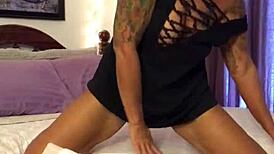 Seducing the camera with my glass dildo to squirt