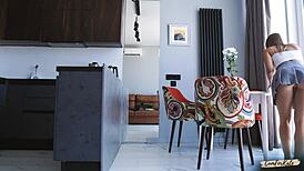 Skinny blonde teen used like a fuck doll for friend's favor.