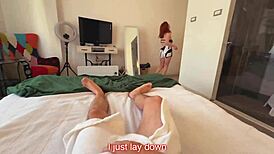 My step sister caught me and helped out in a homemade couple moment.