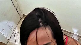 Hand On Stepmom's Pussy Makes Cock Hard She Sucks It!