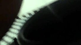 dirty slutty maid peeing indoors in her thong and panties