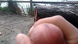 Playing Masturbation Games on the Beach in Public