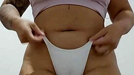 Big pussy lips dominate as she sits on her friend's face until suffocation.