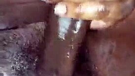 Big Black Dick Stroked Hard in Bedroom Solo Action