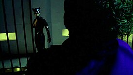 catwoman caught in a wild cage threesome