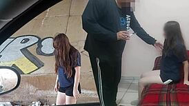 Old Man Finds Young Mexican Babe Under Bridge for Outdoor Action