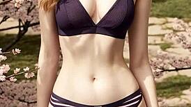 Lingerie Models Under The Cherry Blossom Trees