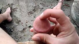 Playing Masturbation Games on the Beach in Public