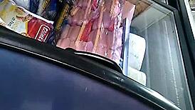 big ass mexican woman shopping in the store