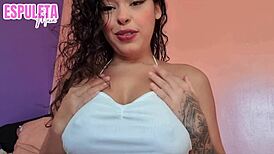 guided close-up session on small waist and natural tits, getting ready for loads