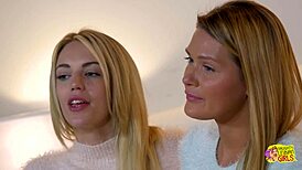 One Lesbian Friend Using Sex Toy Licking Other Ones Pink Taco