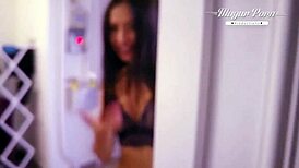 Lovely Sasha Rose bends over for a hot quickie with big cock.