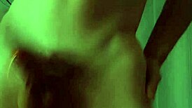 I twist and play with my big pierced cock, showing off the piercing.