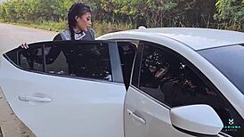 Uber driver with huge cock roughs two Colombian sluts, Mariana Martix and Silvana Lee