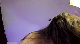 I masturbate with dildo on webcam, cute face close-up