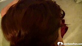 Girlfriend With Glasses Sucks Raging Boner in POV