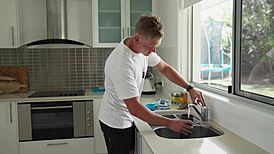 Wow, horny housewife jumps into cheating threesome action! 😍