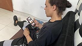 Sweet submissive neighbor gets fucked after discovery