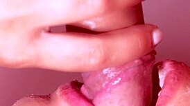 Japanese wife gives close-up blowjob with cum in mouth 😍