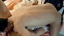 Holy crap! French amateur in pink satin panties gets doggystyle and deepthroat in wild POV!