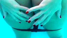 Husband films his wife playing outdoor with two at public hotel pool karina and lucas