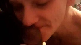 eefah gets her cock sucked hard by harmony sky in interracial milf blowjob!