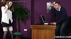 Nasty centerfold gulps jizz