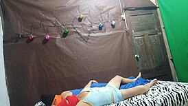 Yo, this ghost bangs the couple on a haunted bed, real exclusive homemade!