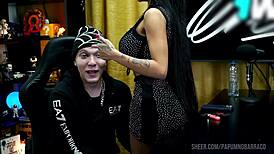 ruan got so horny while bibi griffo twerks on his lap in the podcast popum no barraco