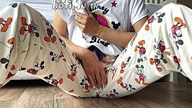 Skinny Teen 18+ Masturbates and Squirts in Pajamas