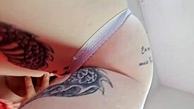 Young skinny brazilian girl pushed by santa to fuck friend as christmas lesbian gift