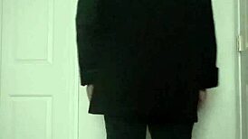 Stretching arms like exercise routine