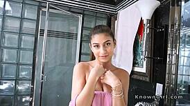 Natural Busty Teen Fucks Hardcore In Bathroom!