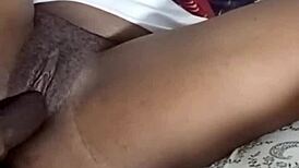 African Teen 18+ Takes Hard Pounding with Cum Inside Her Tight Pussy