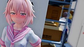 astolfo with monster cock cums after oral and sex