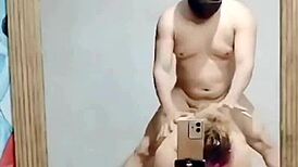 fucking my hot wife bent over in front of the mirror 😍