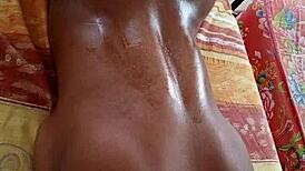 Stunning woman gets her wet pussy worked over during local massage