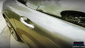 playboy babes in hot bikinis washing a mercedes amg gt outdoors