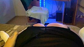 Alice fire in lingerie performing asian blowjob scene