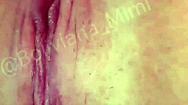 Mimi makes a powerful squirt after sex with her Brazilian prince. Wet pussy fingered and masturbated intensely.