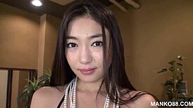 Dominant Asian babe loves kinky footjobs and blowjobs in wild POV play. She rules!