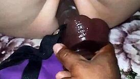 i stretched my ass with a huge toy and orgasmed everywhere