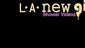 pretty blonde model relaxes in the shower after photoshoot 😊