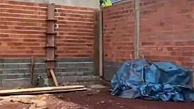 young brunette masturbates outdoors and gets assfucked by black bricklayer