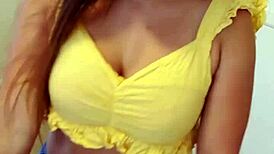 young 18yo latina teen with braces strips and rubs pussy