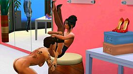 Cinderella Milf Licks Stockings During Hardcore Assfucking in Shoe Store