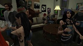 Pov sex with a goth chick at the party.